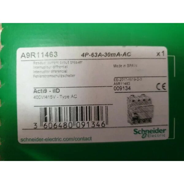 ПЗВ Schneider Acti9 iID 4P 63A 30мА AC