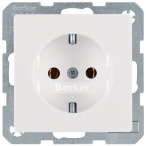 Розетка з заземленням BERKER S.1 чорна глянцева