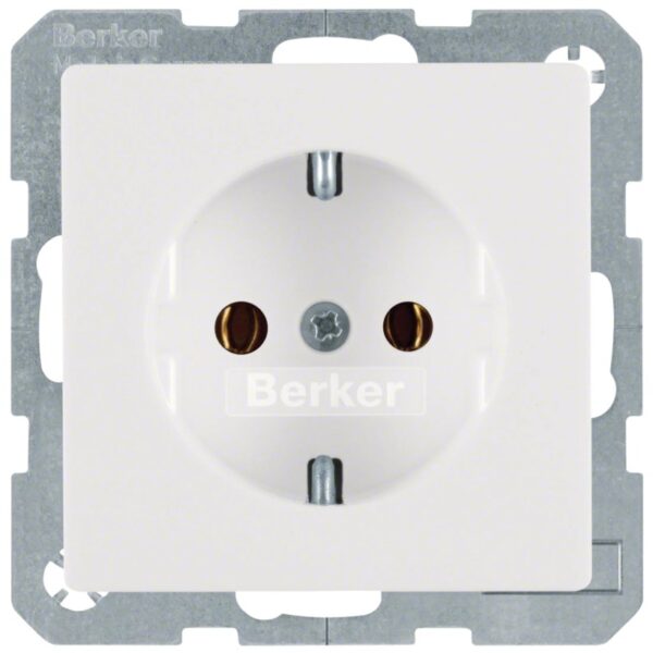 Розетка з заземленням BERKER S.1 чорна глянцева