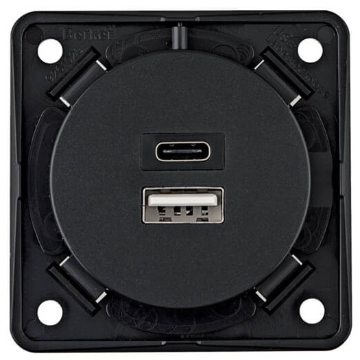 BERKER-S1-USB-W Розетка USB-A+USB-C BERKER S.1 біла полярна