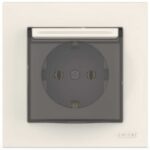 Розетка з заземленням і кришкою IP44 EL-BI Zena біла