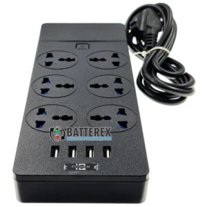 Мережевий фільтр 6 розеток + 2 USB 2 м