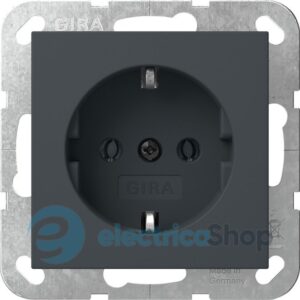 Розетка з заземленням і кришкою IP44 GIRA System 55 Standard 55 антрацит
