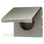 Розетка з заземленням і кришкою IP44 JUNG AS 500 біла