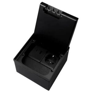 Розетка Livolo USB подвійна чорна (скло)