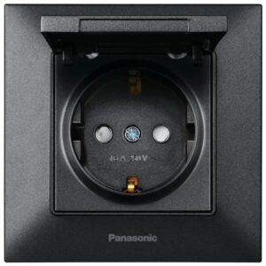 Розетка з заземленням Panasonic Arkedia Slim чорна