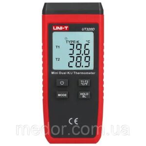 Термометр UNI-T UT320D двоканальний для термопар K/J