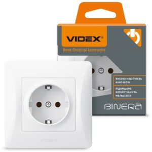 Розетка з заземленням Videx Binera біла